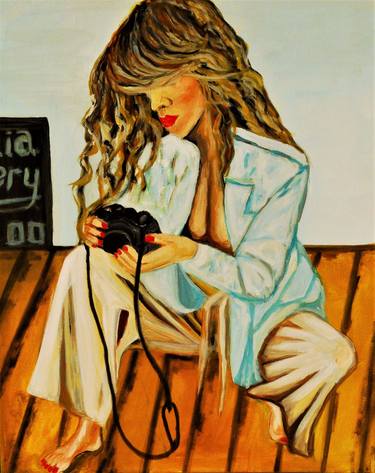"Sexy photographer",oil painting,women,portrait,fine art thumb