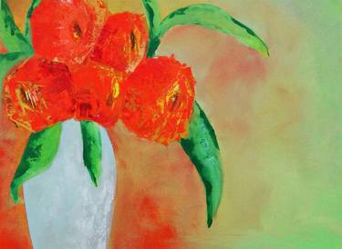 Original Expressionism Floral Paintings by Antonia Hoybakk