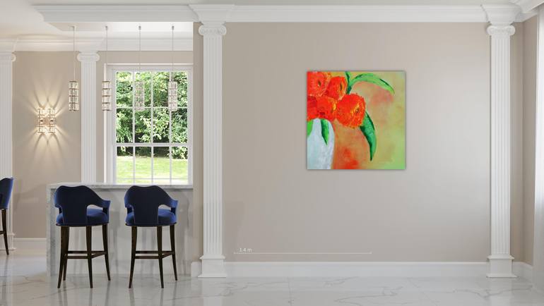 Original Expressionism Floral Painting by Antonia Hoybakk