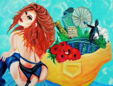 "Wheel of Fortune",oil painting,erotic art,woman. thumb