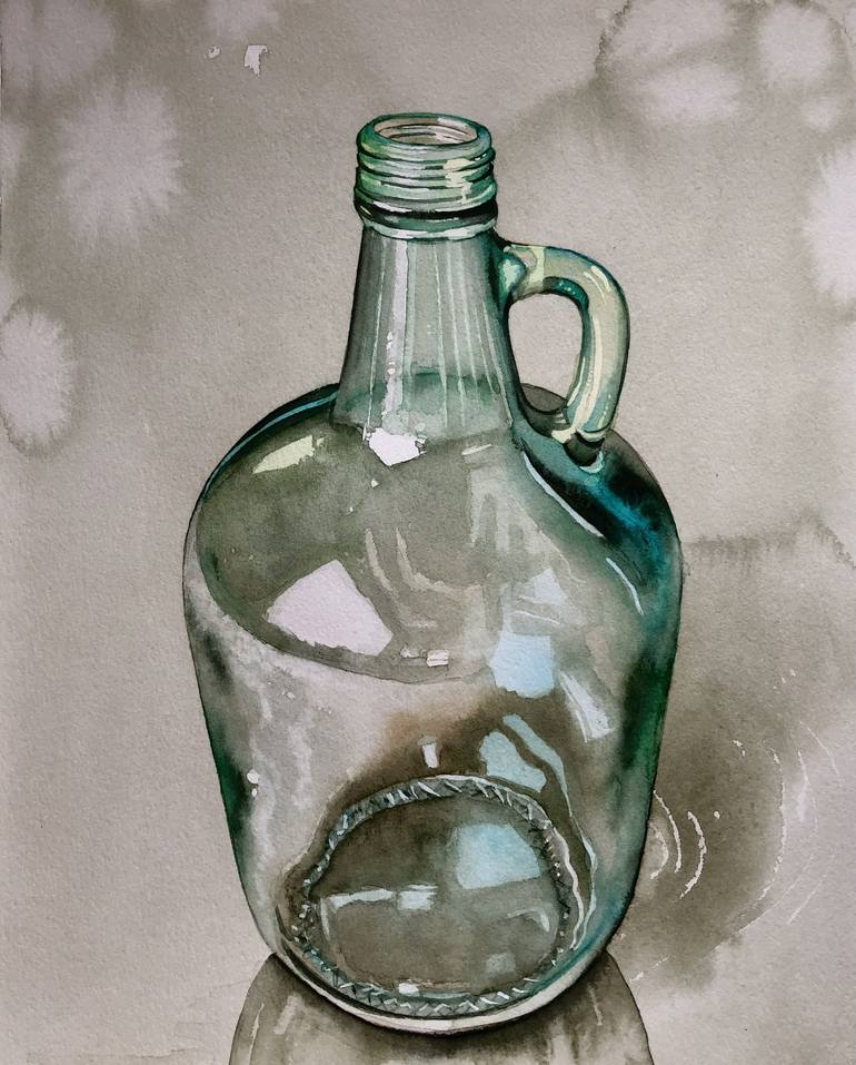 Empty Coca-Cola bottle (158) Painting by Serpil Umit