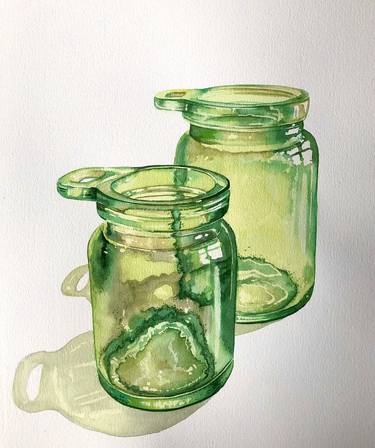 Two green jars (195) thumb