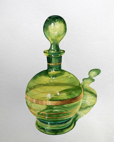 Green colored liquor bottle (196) thumb