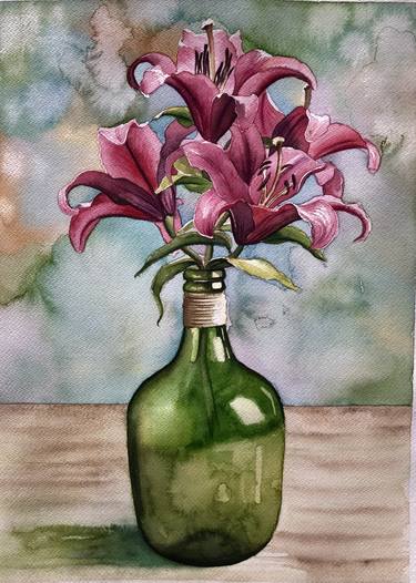 Original Fine Art Still Life Paintings by Serpil Umit