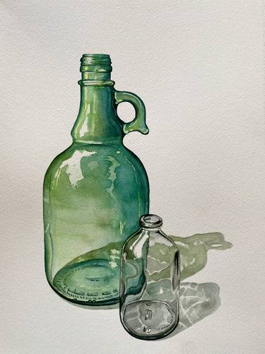 Still life with large and small bottles (153) thumb