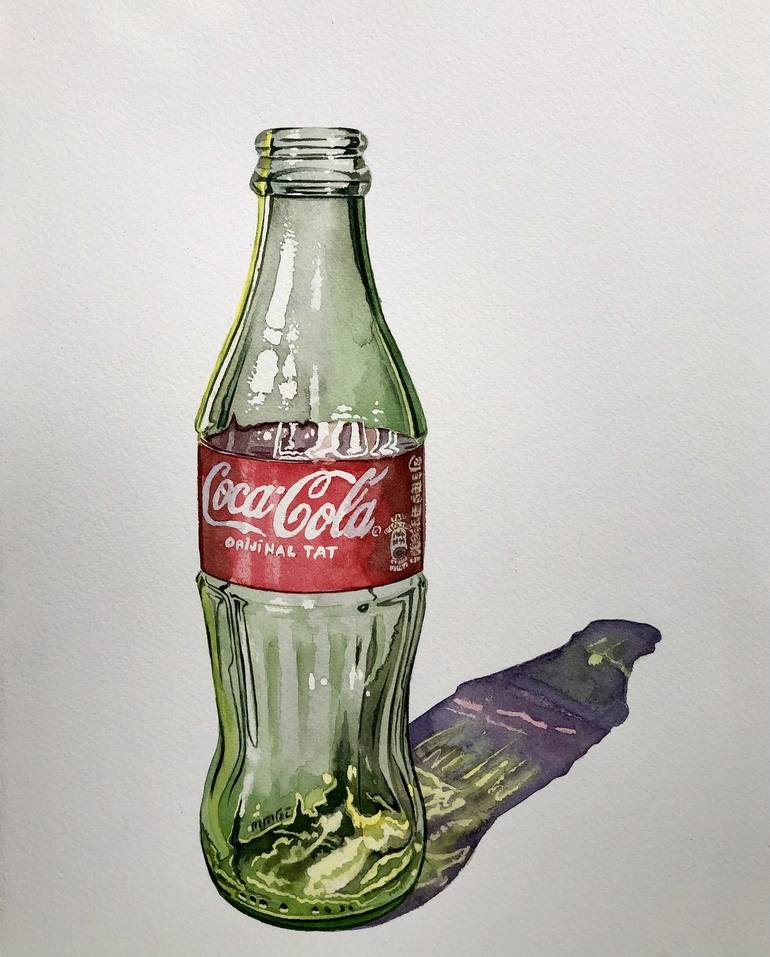 Empty Coca-Cola bottle (158) Painting by Serpil Umit