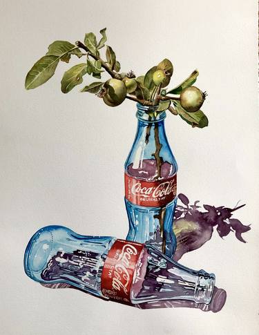 My empty Cola bottles and apple branch (159) thumb