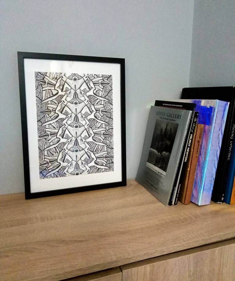 Original Cubism Abstract Drawing by Adam Iwan