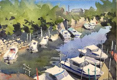 Original Impressionism Boat Paintings by Shogo Takatani