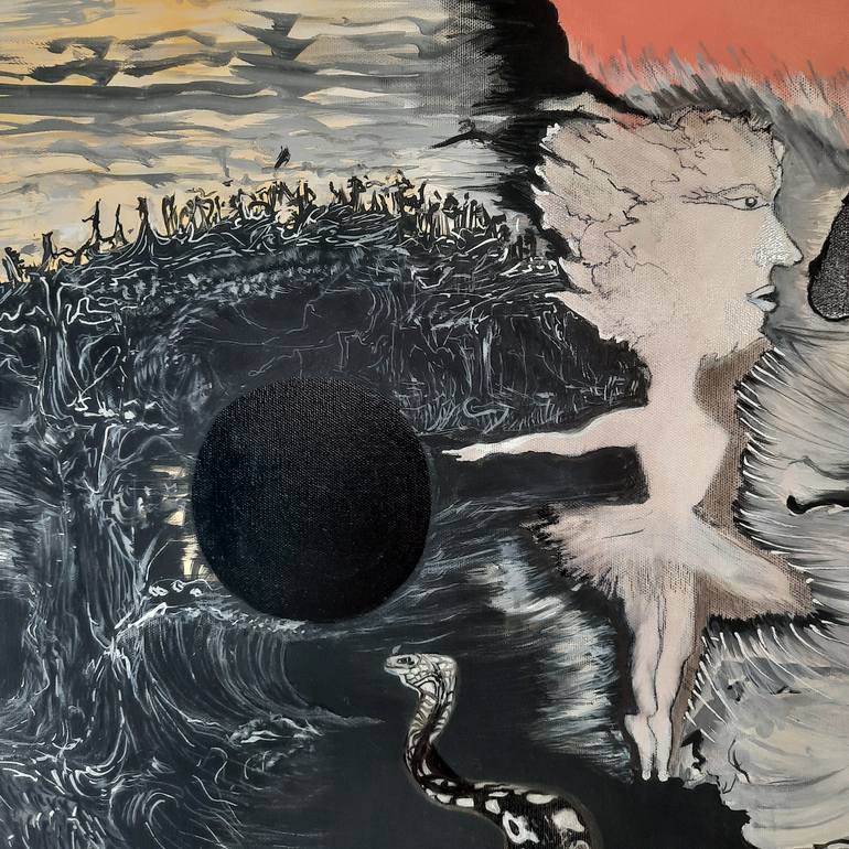 Original Abstract Expressionism Language Painting by María Jose Arenas