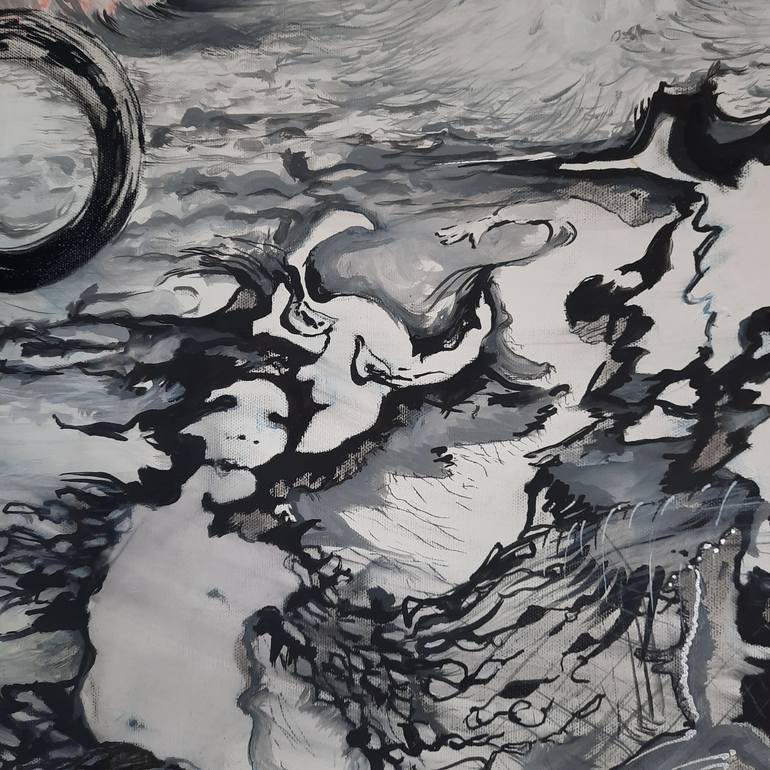 Original Abstract Expressionism Language Painting by María Jose Arenas