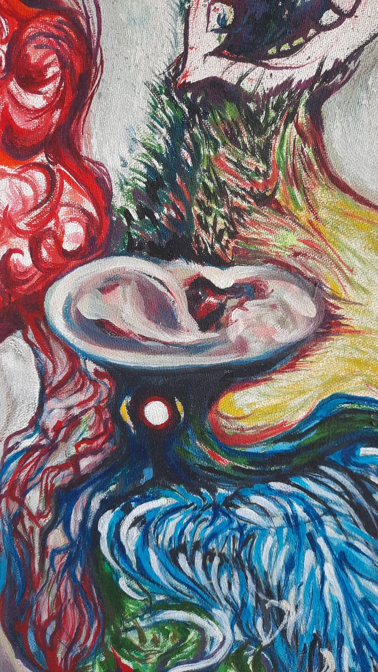 Original Abstract Expressionism Body Painting by María Jose Arenas