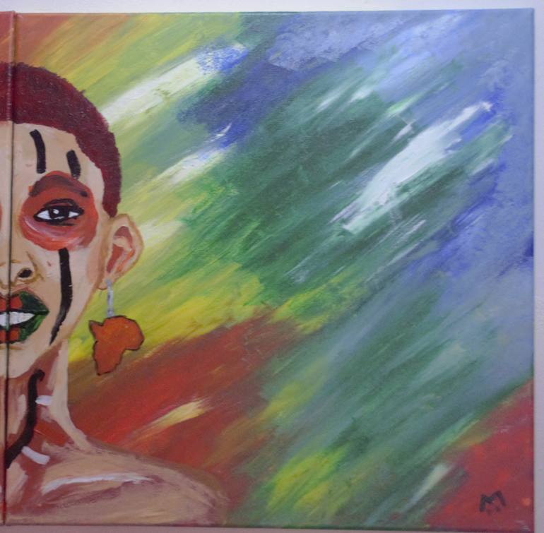 Original Abstract Women Painting by Maluba Munansangu