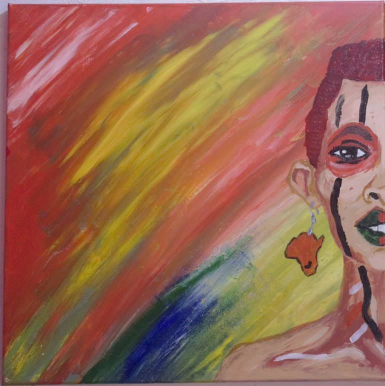 Original Abstract Women Painting by Maluba Munansangu