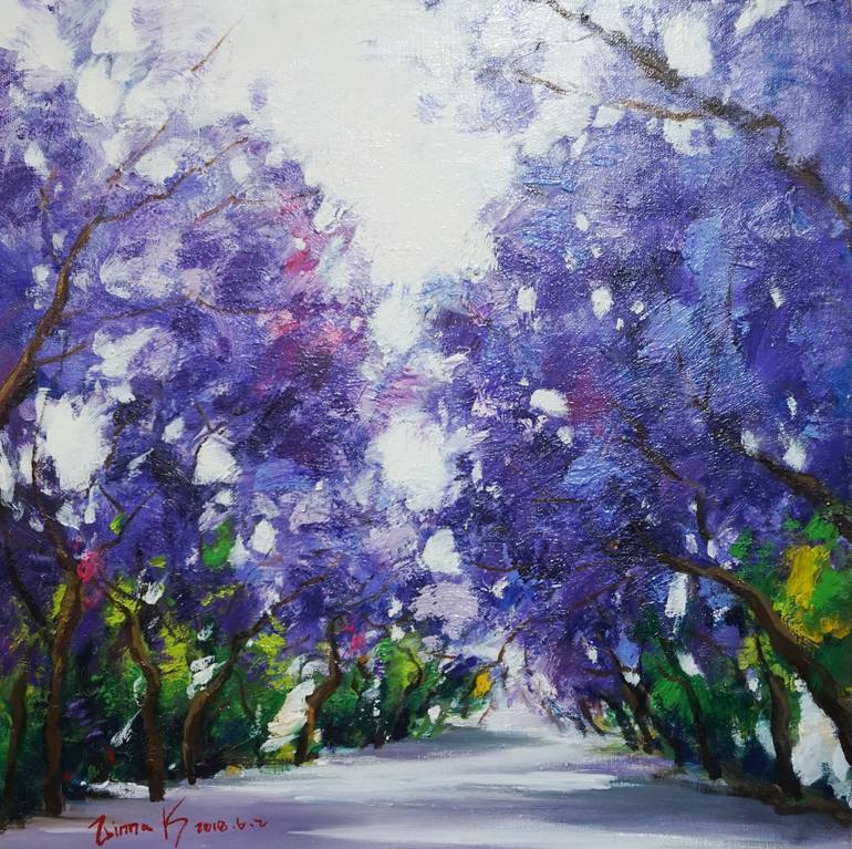 the jacaranda tree painting