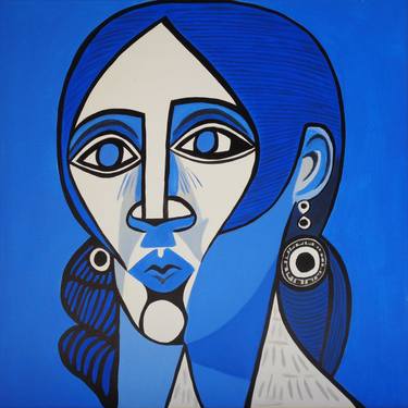 Print of Cubism Portrait Paintings by Elena Popa