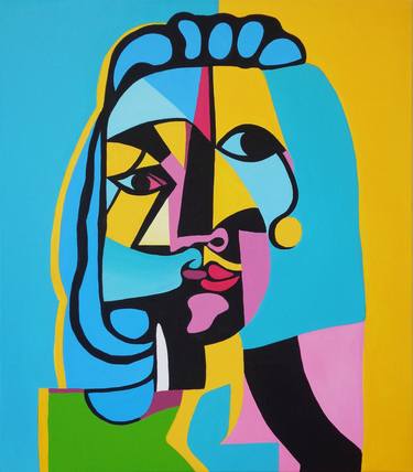 Original Cubism Portrait Paintings by Elena Popa