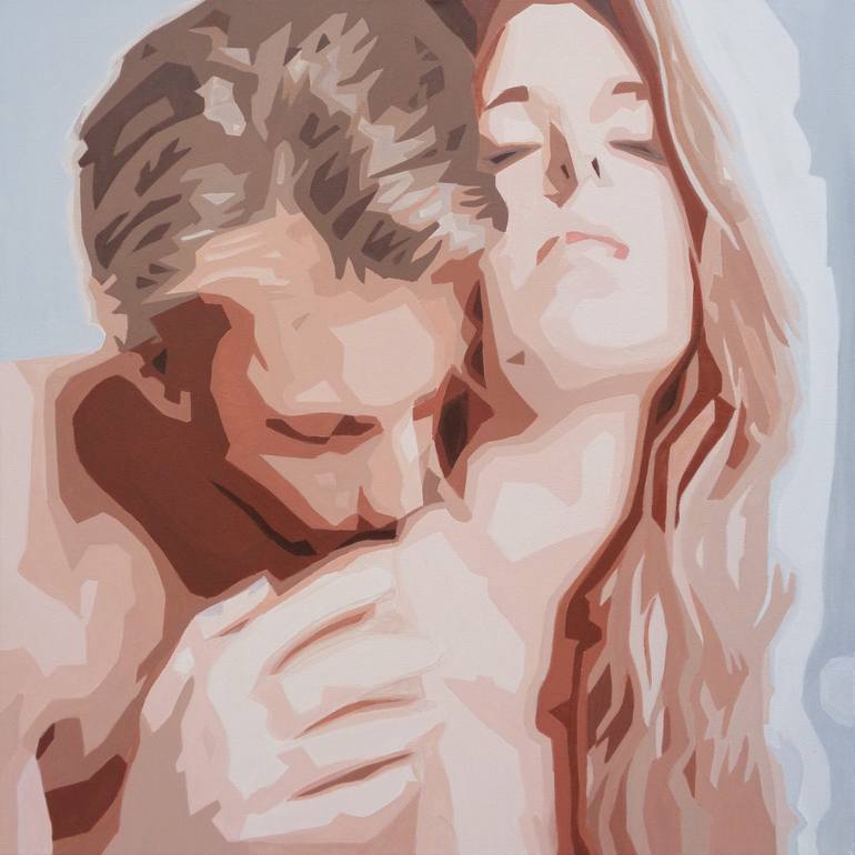 Original Cubism Love Paintings by Elena Popa