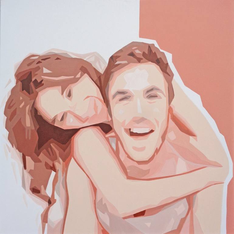 Original Cubism Love Paintings by Elena Popa