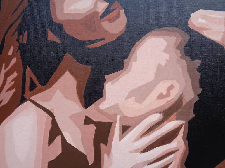 Original Cubism Erotic Painting by Elena Popa