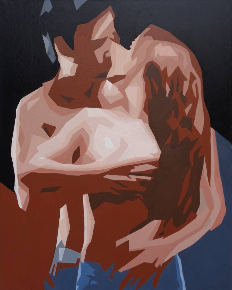 Original Cubism Love Paintings by Elena Popa