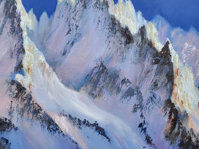 Original Contemporary Mountain Painting by Elena Popa