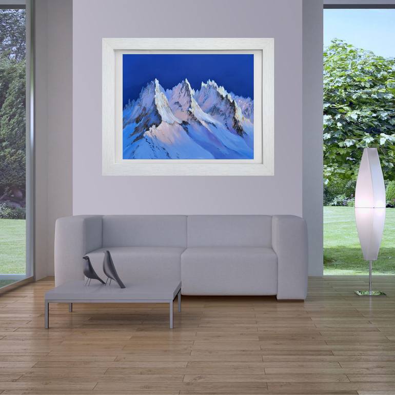 Original Contemporary Mountain Painting by Elena Popa
