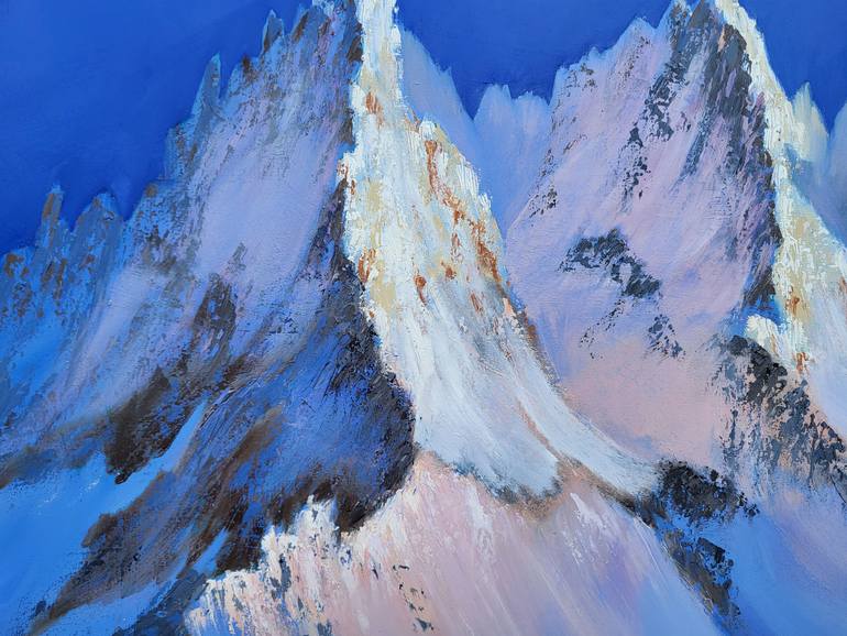 Original Contemporary Mountain Painting by Elena Popa