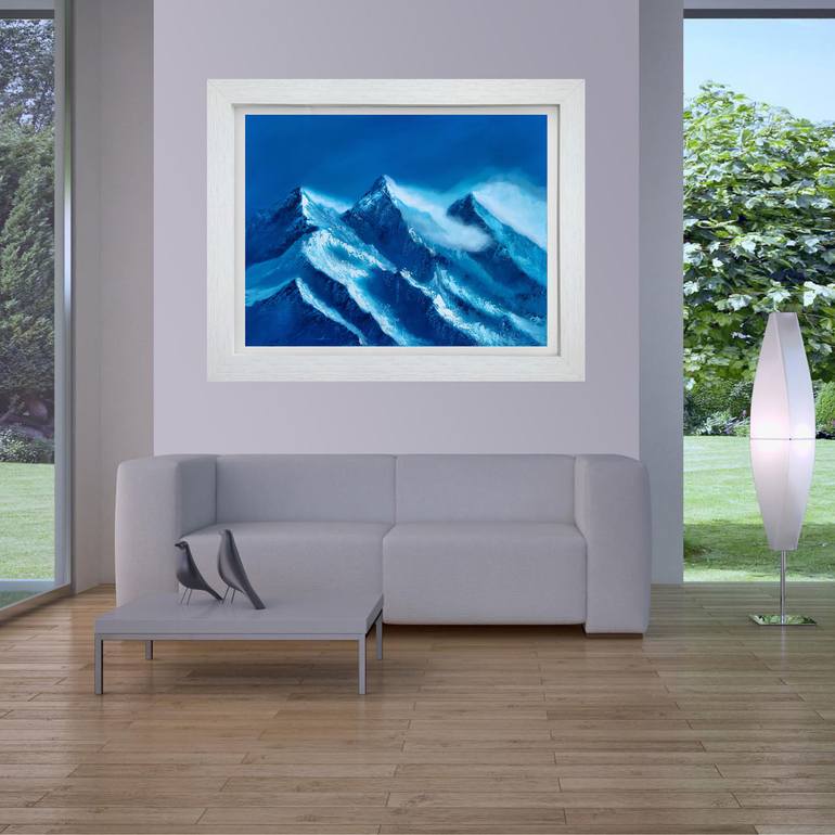 Original Abstract Mountain Painting by Elena Popa