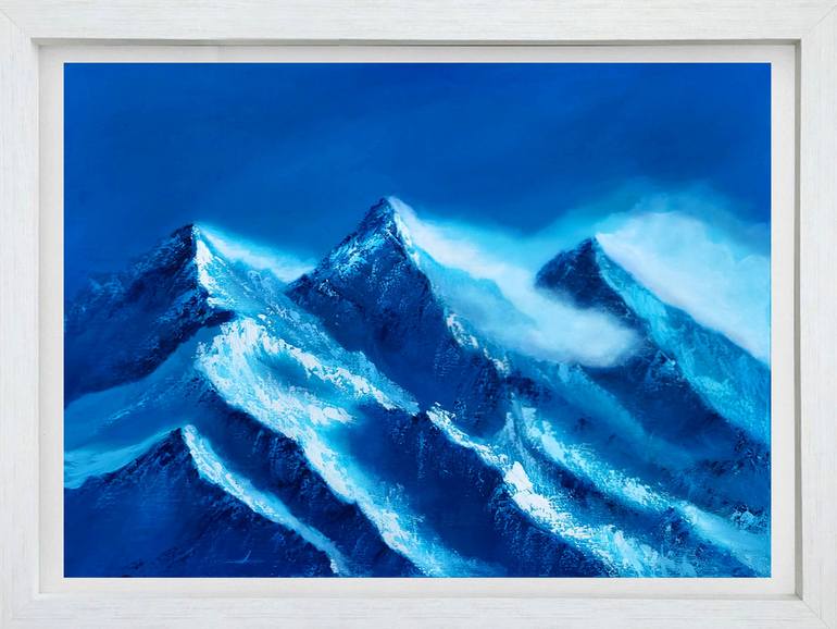 Original Abstract Mountain Painting by Elena Popa