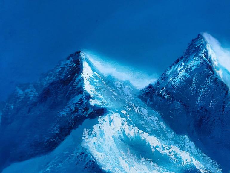 Original Abstract Mountain Painting by Elena Popa