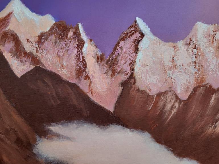 Original Abstract Mountain Painting by Elena Popa