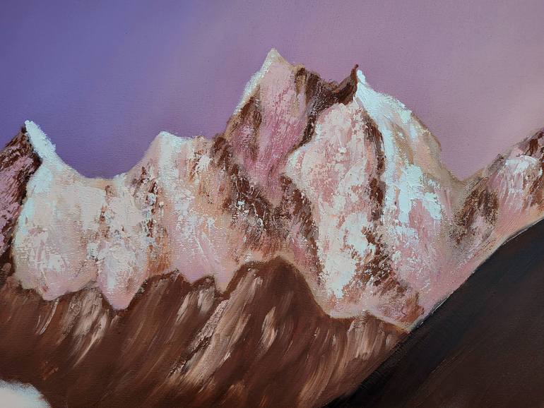 Original Abstract Mountain Painting by Elena Popa