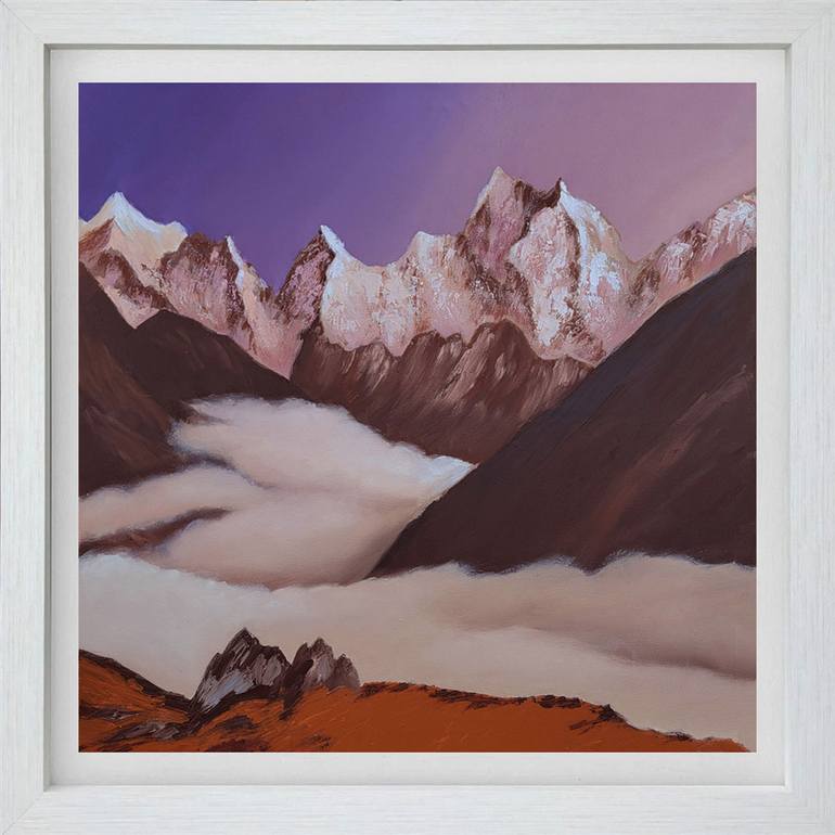 Original Abstract Mountain Painting by Elena Popa