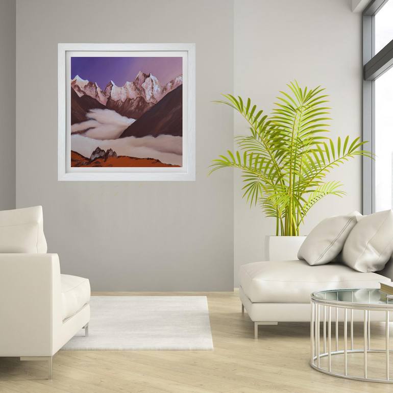 Original Abstract Mountain Painting by Elena Popa