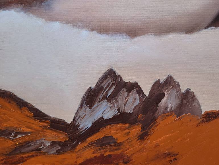 Original Abstract Mountain Painting by Elena Popa