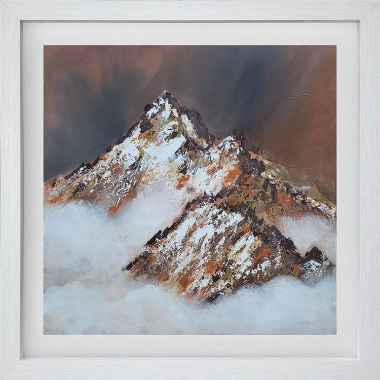 Original Abstract Mountain Painting by Elena Popa