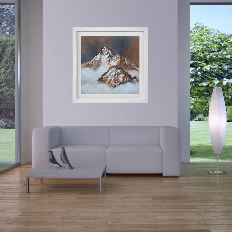 Original Abstract Mountain Painting by Elena Popa