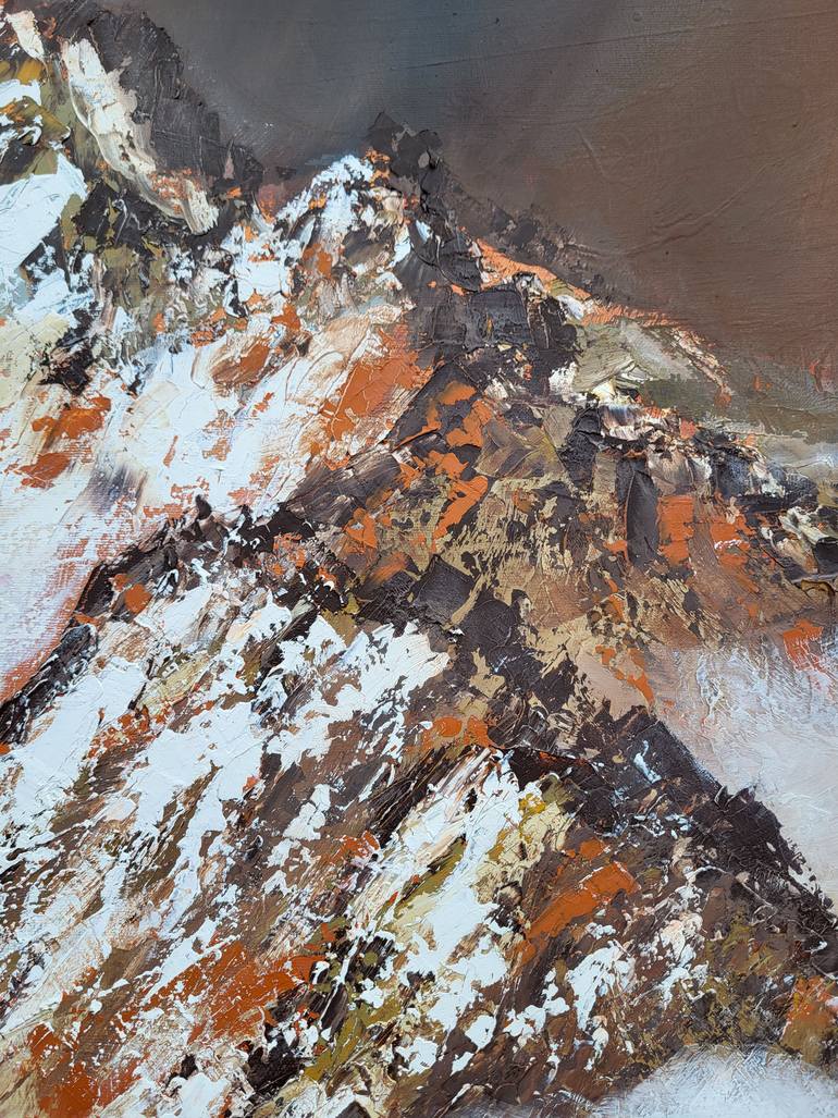 Original Abstract Mountain Painting by Elena Popa