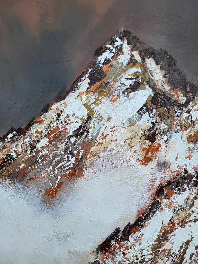 Original Abstract Mountain Painting by Elena Popa