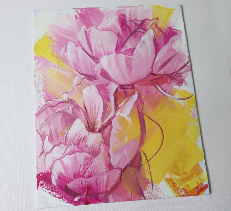 Original Abstract Floral Painting by Ildar Kamaletdinov