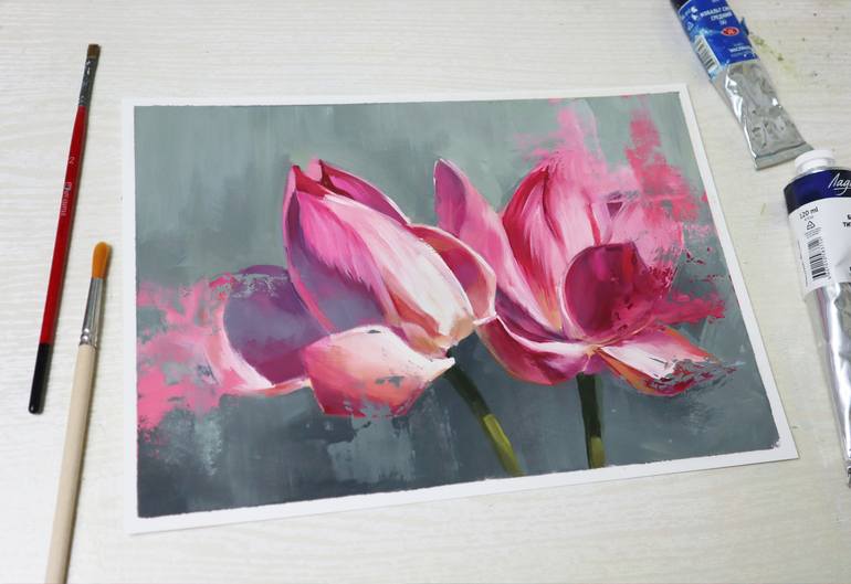 Original Abstract Floral Painting by Ildar Kamaletdinov