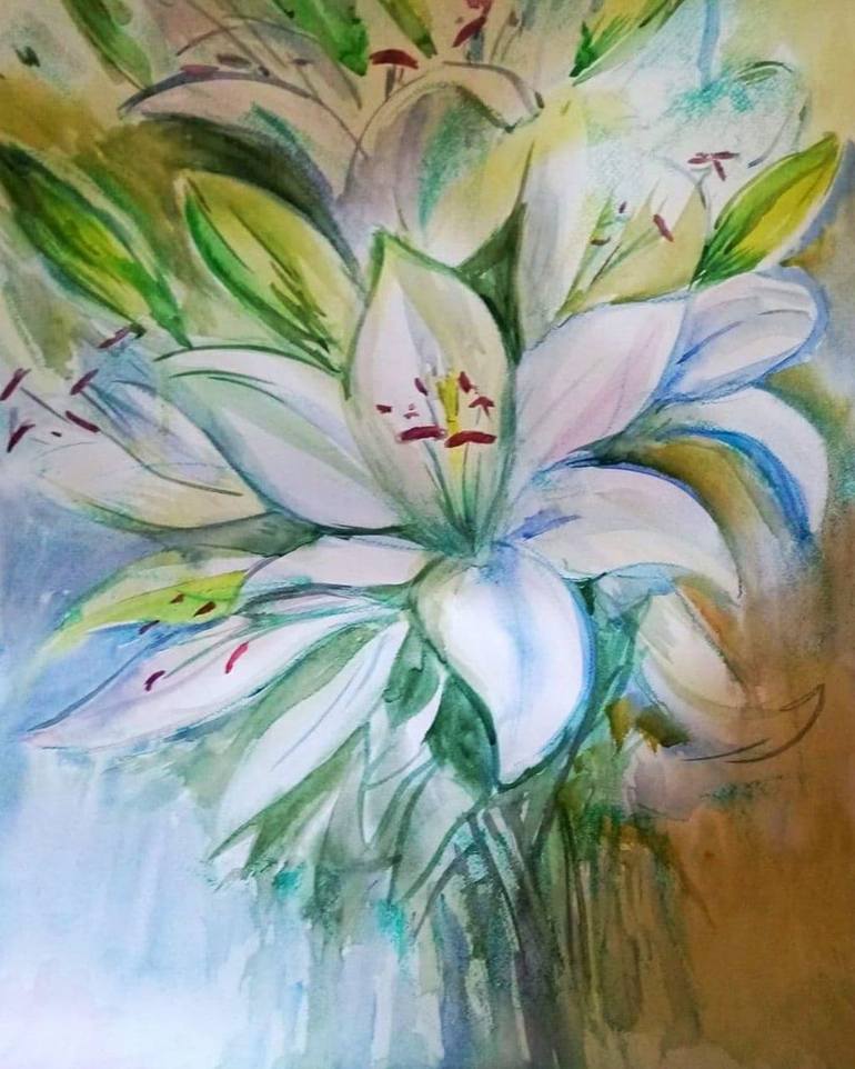 LILIES Painting by Kate Ermolova | Saatchi Art