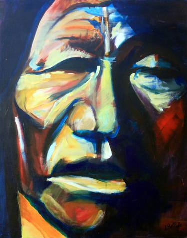 Original Expressionism Portrait Paintings by Bellule Art