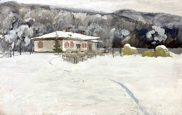 painting landscape Antipov winter snow thumb