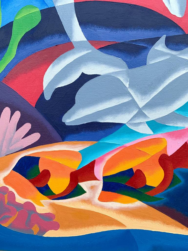 Original Cubism Animal Painting by Weldon Llames