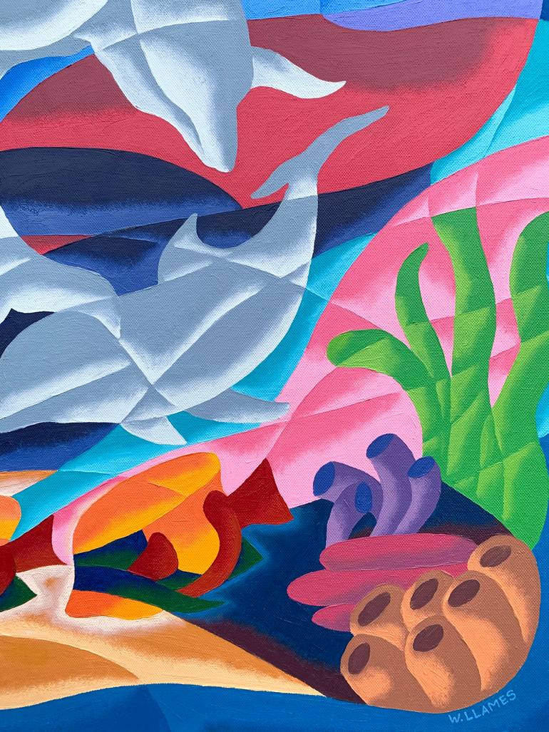 Original Cubism Animal Painting by Weldon Llames