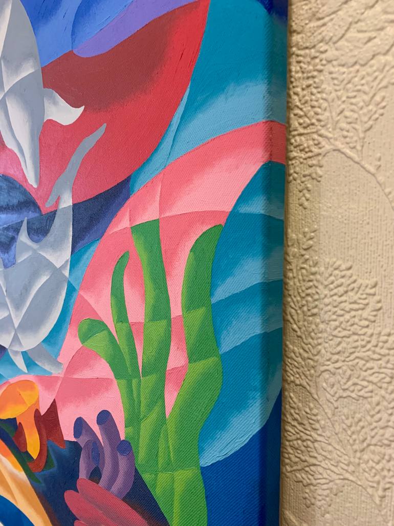 Original Cubism Animal Painting by Weldon Llames