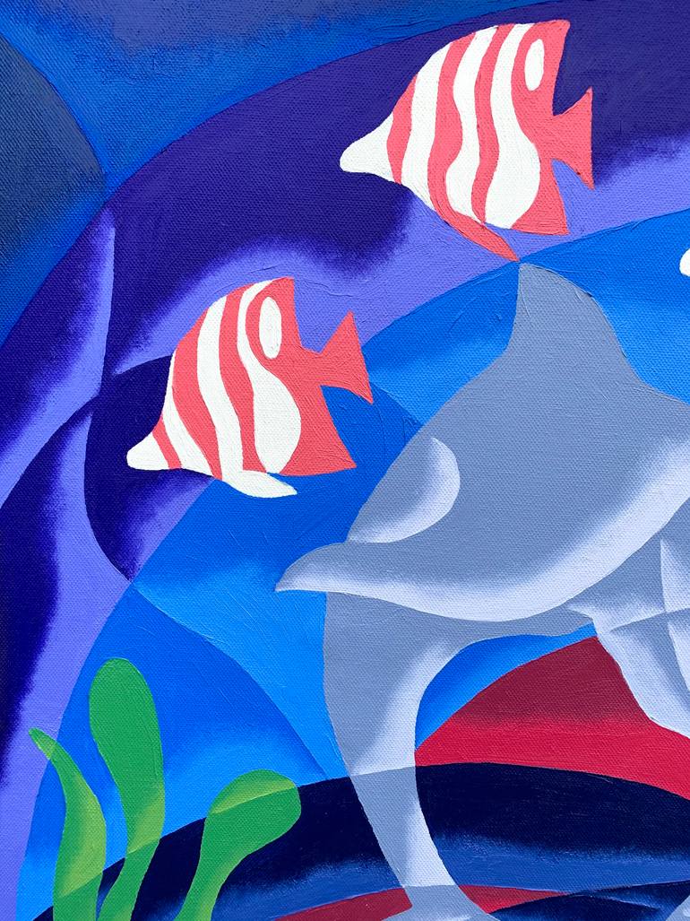 Original Cubism Animal Painting by Weldon Llames