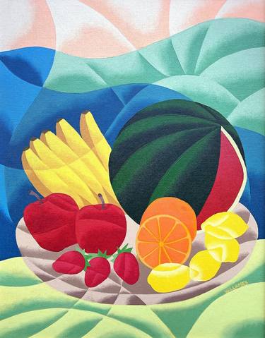 Original Cubism Still Life Paintings by Weldon Llames